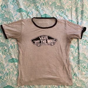 VANS Striped T-Shirt Medium